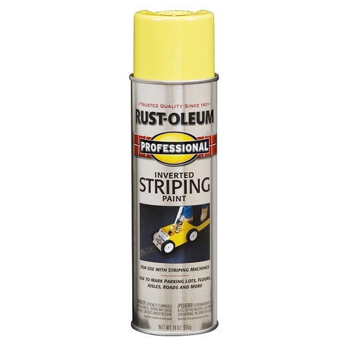 PROFESSIONAL Striping Paint Spray, Yellow, 18 oz, Aerosol Can