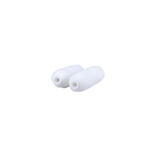 RollerLite 4EWV025D White Velvet Mini Roller Cover, 1/4 in Thick Nap, 4 in L, Dralon Cover, White Pair