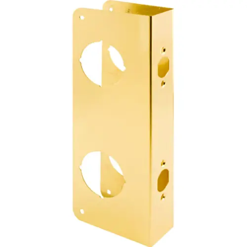 Lock and Door Reinforcer, 2-3/8 in Backset, 1-3/4 in Thick Door, Brass, Brass, 10-7/8 in H, 3-7/8 in W