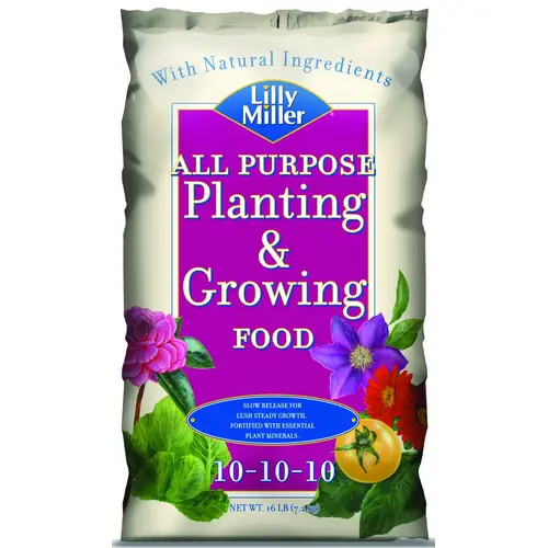 All-Purpose Planting and Growing Fertilizer, 16 lb Bag, Solid, 10-10-10 N-P-K Ratio