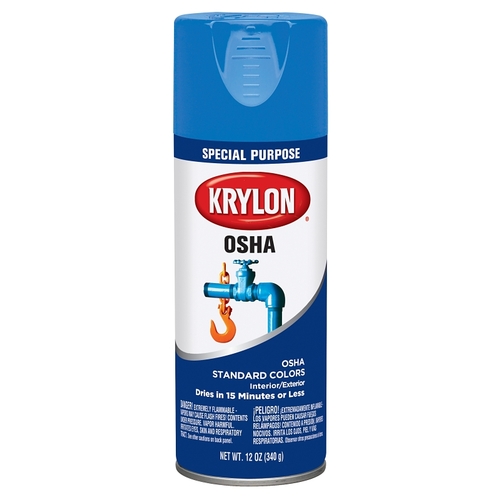 Krylon K02416777 Spray Paint, Gloss, Safety Blue, 12 oz