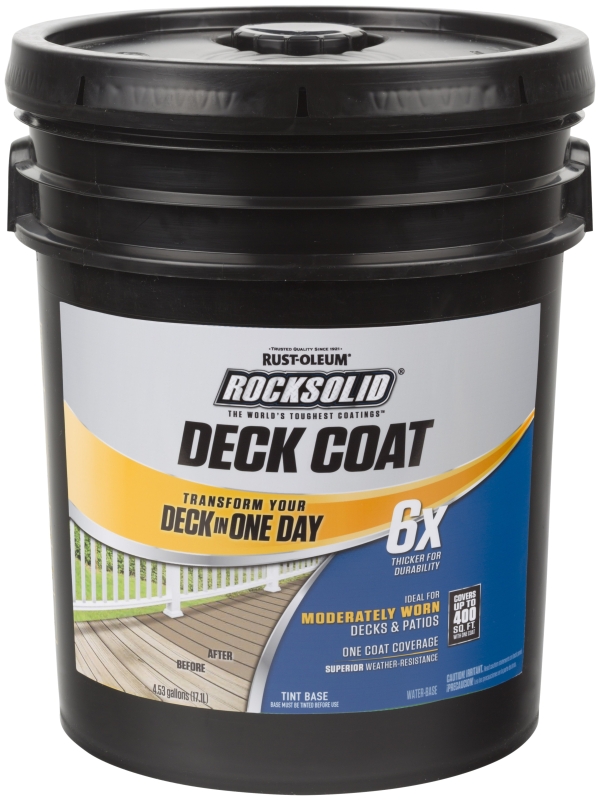 Rust-Oleum 300123 Deck Resurfacer RockSolid Solid Tintable Tint Base Acrylic 5 gal Tint Base