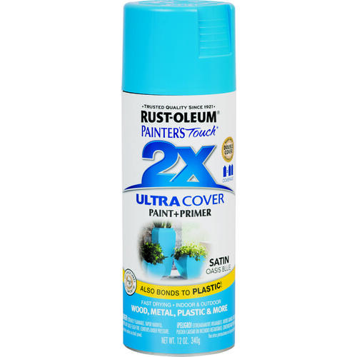 Rust-Oleum 277991 PAINTER'S Touch Satin Spray Paint, Satin, Oasis Blue ...