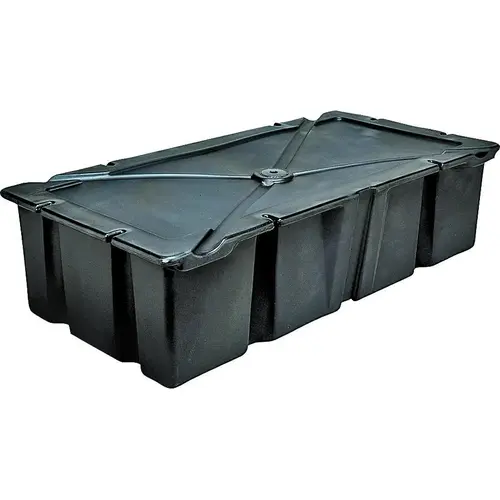 Dock Float, 48 in L, 24 in W, 12 in H, Polyethylene Black