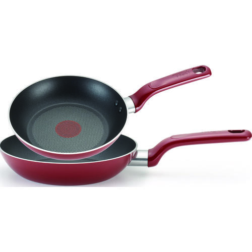 Fry Pan Set, Aluminum, Red, 2-Piece