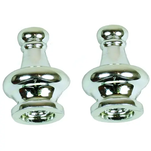 Lamp Finial, Pyramid, Nickel Finish, 1.25-In   pair