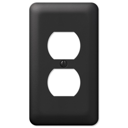 Devon Wallplate, 5 in L, 2-13/16 in W, 1 -Gang, Steel, Black