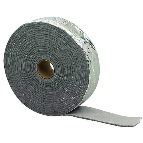 Pipe Insulation Wrap, 30 ft L, 1/8 in Thick, PVC, Black/Silver