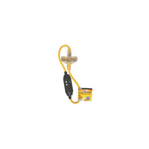 Prime GF320803 Triple Tap Adapter, 3 ft Cable, 15 A, 125 V, Yellow