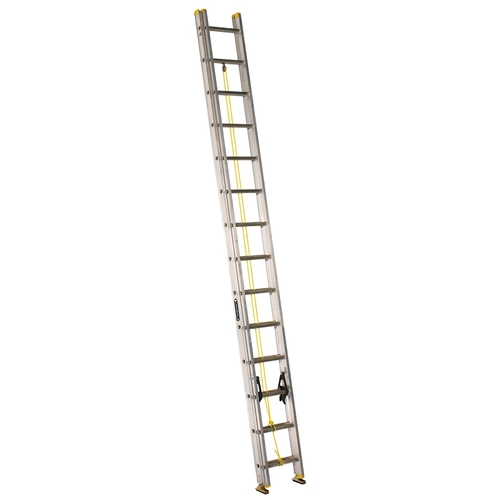 Louisville AE3228 AE3200 Series Extension Ladder, 27 ft 7 in H Reach, 250 lb, 28-Step, 1-1/2 in D Step, Aluminum