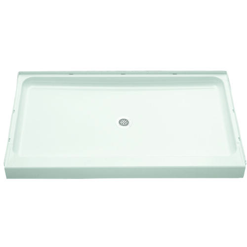 Ensemble Shower Base, 60 in L, 34 in W, 5-1/2 in H, Vikrell, White, Alcove Installation