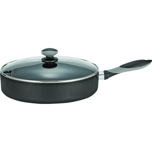 Mirro MIR-A7978284M Jumbo Fry Pan, 12 in Dia, Aluminum, Black, Non-Stick: Yes, Dishwasher Safe: Yes, Soft-Grip Handle