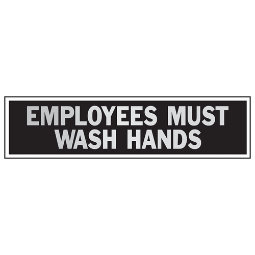 Princess Sign, Rectangular, EMPLOYEES MUST WASH HANDS, Gray Legend, Red Background, Aluminum - pack of 50