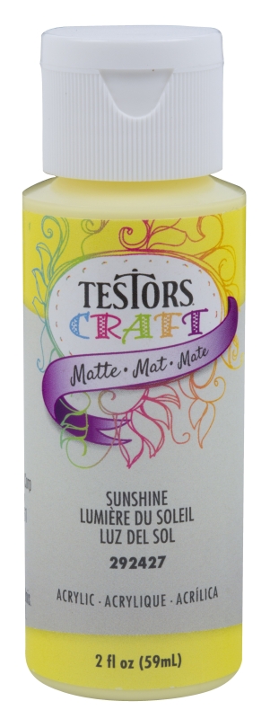 Testors 292427A Craft Paint, Matte, Sunshine, 2 oz, Bottle