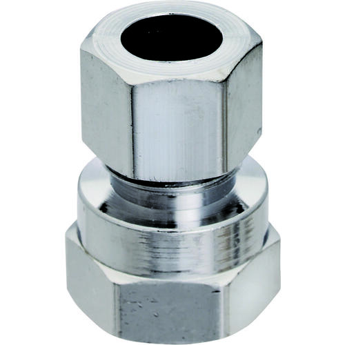 Straight Adapter, 1/2 x 3/8 in, FIP x Compression, Chrome