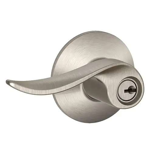 F Series Entry Door Lock, 2 Grade, Keyed Key, Metal, Satin Nickel, Lever Handle, C Keyway