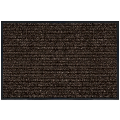 Floor Mat, 30 in L, 18 in W, Rectangular, Parquet Pattern, PET Surface, Cocoa