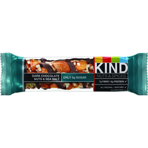 KIND 673719 DCNS12 Nut and Spices Bar, Dark Chocolate Nuts, Sea Salt
