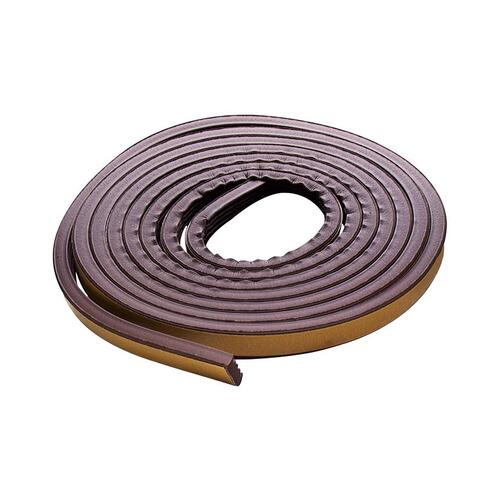 Weatherstrip Tape, 3/8 in W, 17 ft L, EPDM Rubber, Brown