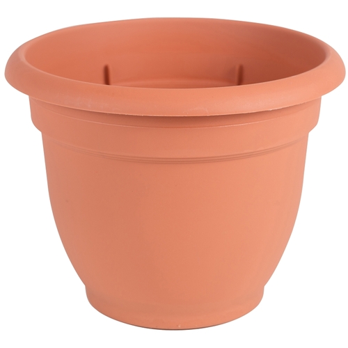 Self-Watering Planter, 6 in Dia, 6-1/2 in W, Round, Plastic, Terra Cotta