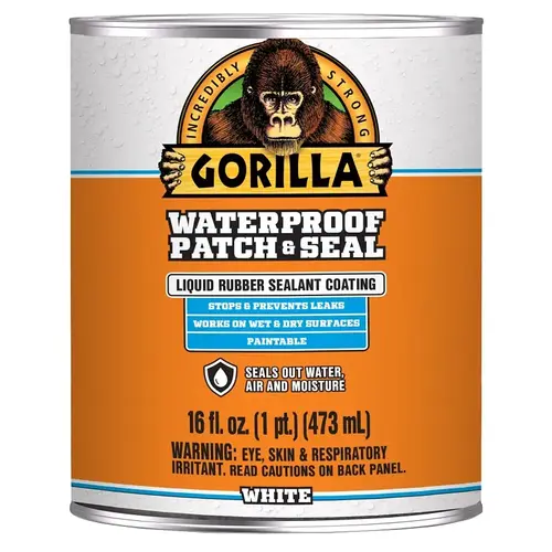 Gorilla 105343 Patch and Seal Liquid, Water-Proof, White, 16 oz