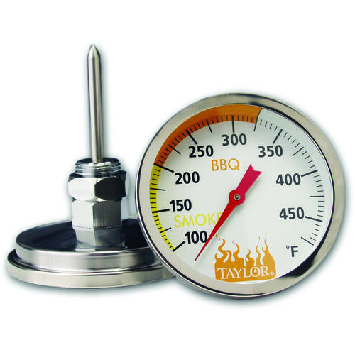 Thermometer, 100 to 500 deg F, Analog Display Silver