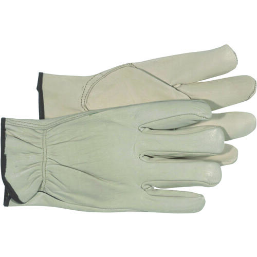 Boss 4068M Driver Gloves, M, Keystone Thumb, Open, Shirred Elastic Back Cuff, Leather, Natural