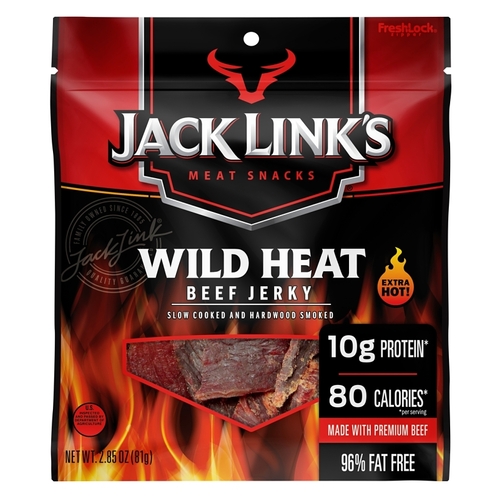 Beef Jerky Jack Link's Wild Heat 2.85 oz Bagged - pack of 8