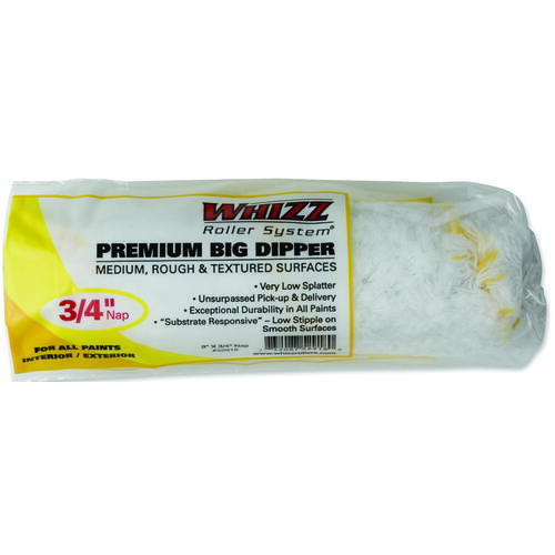 Whizz 52918 Paint Roller Cover, 3/4 in Thick Nap, 9 in L, Woven Fabric Cover