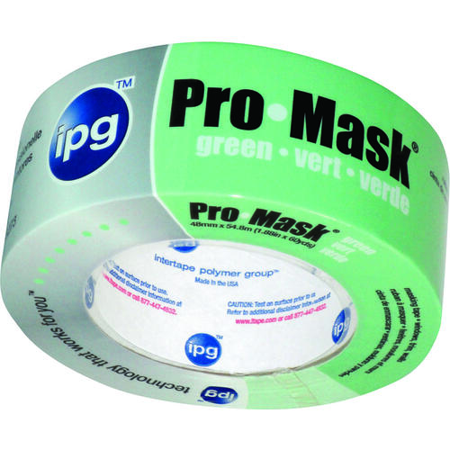 IPG 5805-2 Masking Tape, 60 yd L, 1.87 in W, Crepe Paper Backing, Light Green