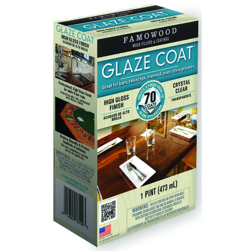 Glaze Epoxy Coating, Liquid, Slight, Clear, 1 pt Container - pack of 6