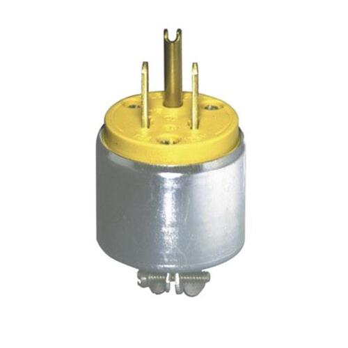 Armored Plug, 2 -Pole, 15 A, 125 V, NEMA: NEMA 5-15P, Yellow