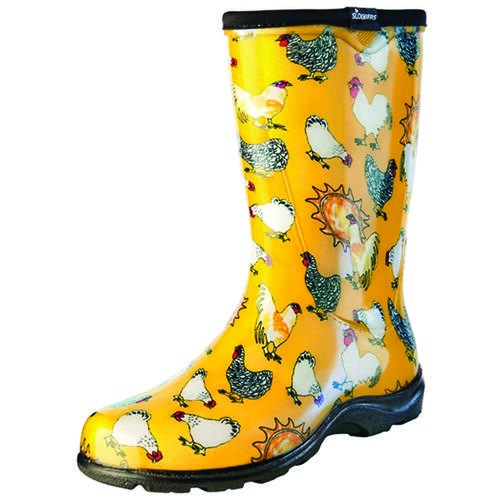 5016CDY-08 Rain and Garden Boots, 8 in, Chicken, Daffodil Yellow