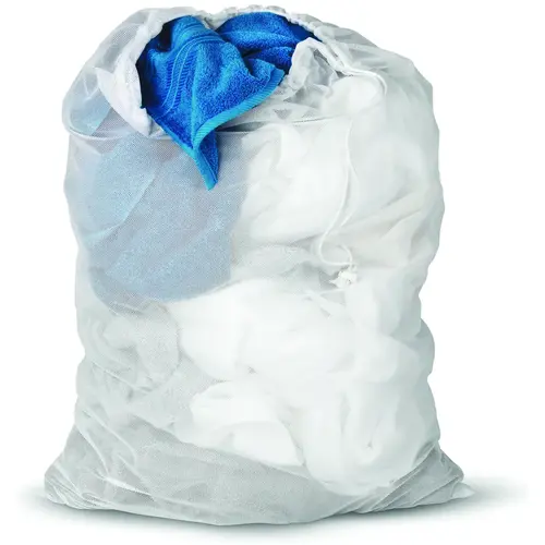 Honey-Can-Do LBG-01142-XCP10 Mesh Laundry Bag, Drawstring Closure, Polyester, White - pack of 10