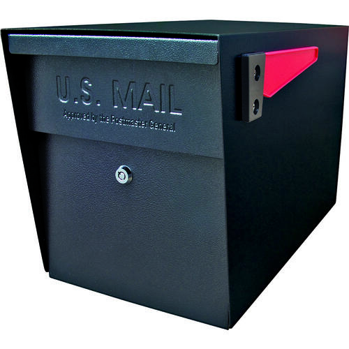 Packagemaster Series Mailbox, Steel, Powder-Coated, 11-1/4 in W, 21 in D, 13-3/4 in H, Black
