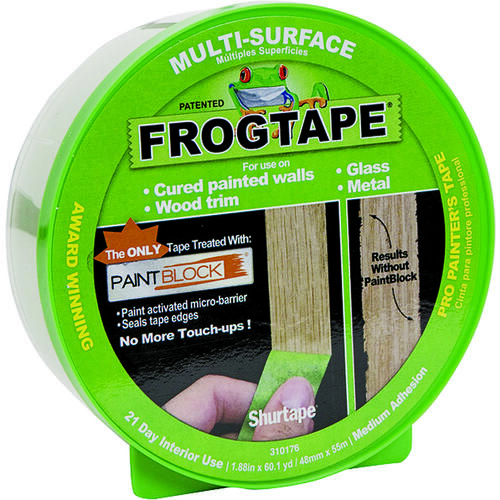 FrogTape 1358464 Painting Tape, 60 yd L, 1.88 in W, Green