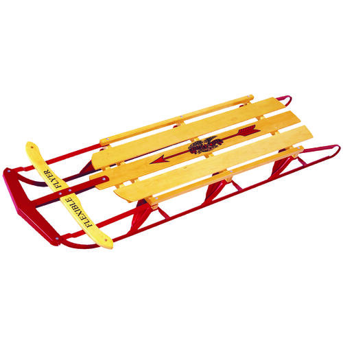 Flyer Snow Sled, Flexible, 5-Years Old Capacity, Steel, Red