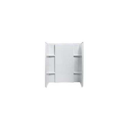 STERLING 72284100-0 Accord Series Complete 3-Piece Wall Set, 55-1/8 in L, 48 in W, 36 in H, Vikrell, High-Gloss, White