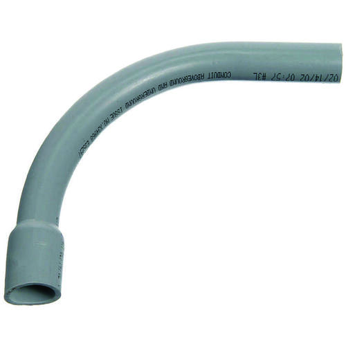 Conduit Elbow, 90 deg Angle, PVC, Gray