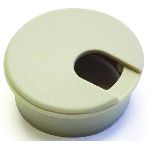 Jandorf 61601 Desk Grommet, 1-3/4 in Dia Cable, Polystyrene, Almond