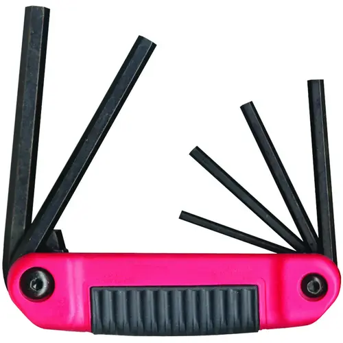 Hex Key Set Ergo-Fold 5/32 to 3/8" SAE Fold-Up Red Black