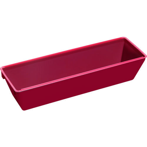 Mud Pan, 12-1/2 in L Bottom, 2-5/8 in W Bottom, Plastic Red