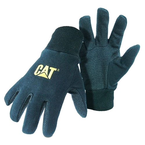 CAT CAT015400L-XCP12 015400L Breathable Gloves, L, Cotton/PVC, Black - pack of 12