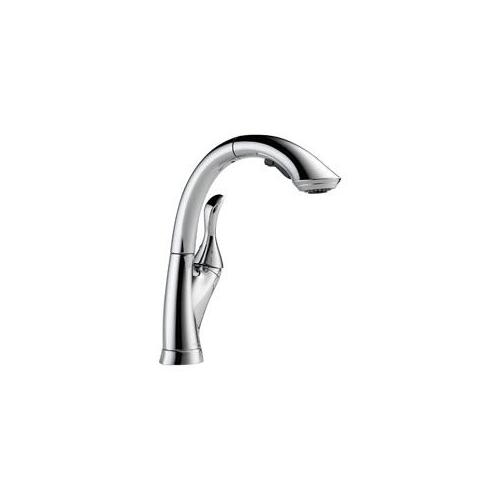 Linden Series Kitchen Faucet, 1.5 gpm, 1-Faucet Handle, Metal, Chrome Plated, Deck Mounting