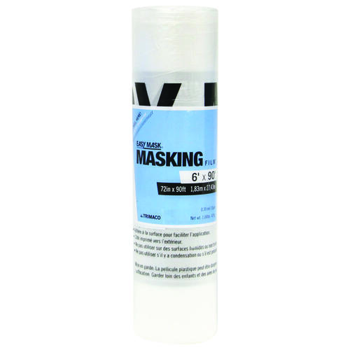 Masking Film 0.4 mil X 72" W X 90 ft. L Plastic/Vinyl Clear Clear