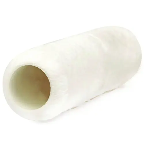 Roller Cover, 1/2 in Thick Nap, 9 in L, Microfiber Cover, White