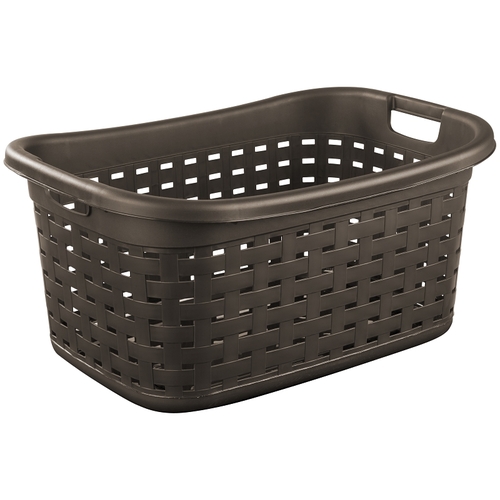 Sterilite 12756P06 Weave Laundry Basket, Plastic, Espresso, 26 in L x 18-3/8 in W x 12-1/2 in H Outside