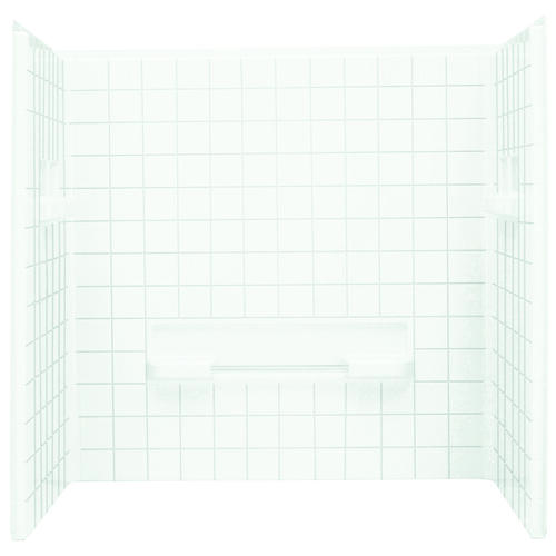 STERLING 62044100-0 Advantage Series Shower Wall Set, 60 in L, 35-1/4 in W, Vikrell, Swirl Gloss, White