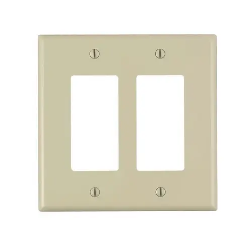 PJ262-I Wallplate, 4.88 in L, 4.94 in W, 2 -Gang, Nylon, Ivory