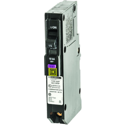 Circuit Breaker, CAFCI, Mini, 15 A, 1 -Pole, 120 V, Plug Mounting